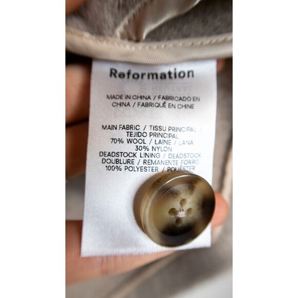 REFORMATION 'Rocky' Oversized Wool Shirt Jacket in Beige US L NWT - Picture 11 of 13